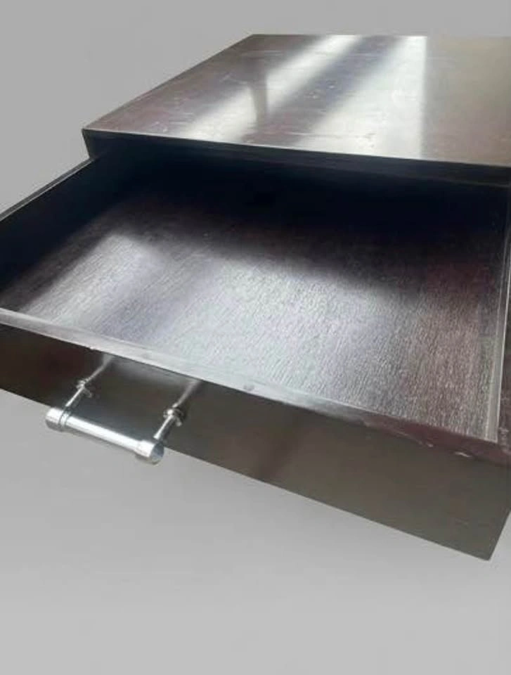 Dark brown end table with drawer - photo 2