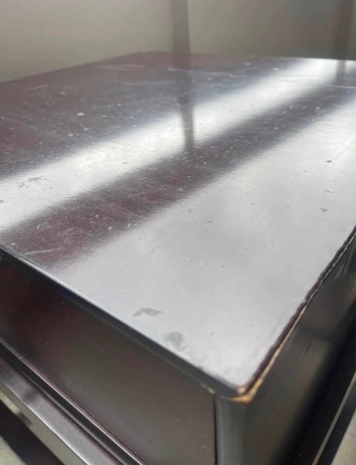 Dark brown end table with drawer - photo 3