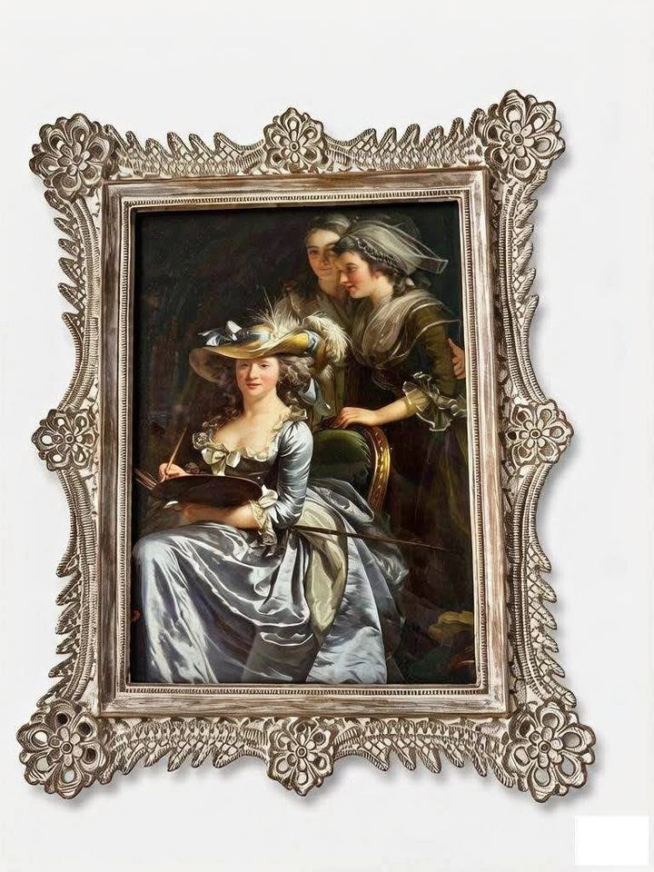 4 European Retro Carved Wood Picture Frames (5x7)
