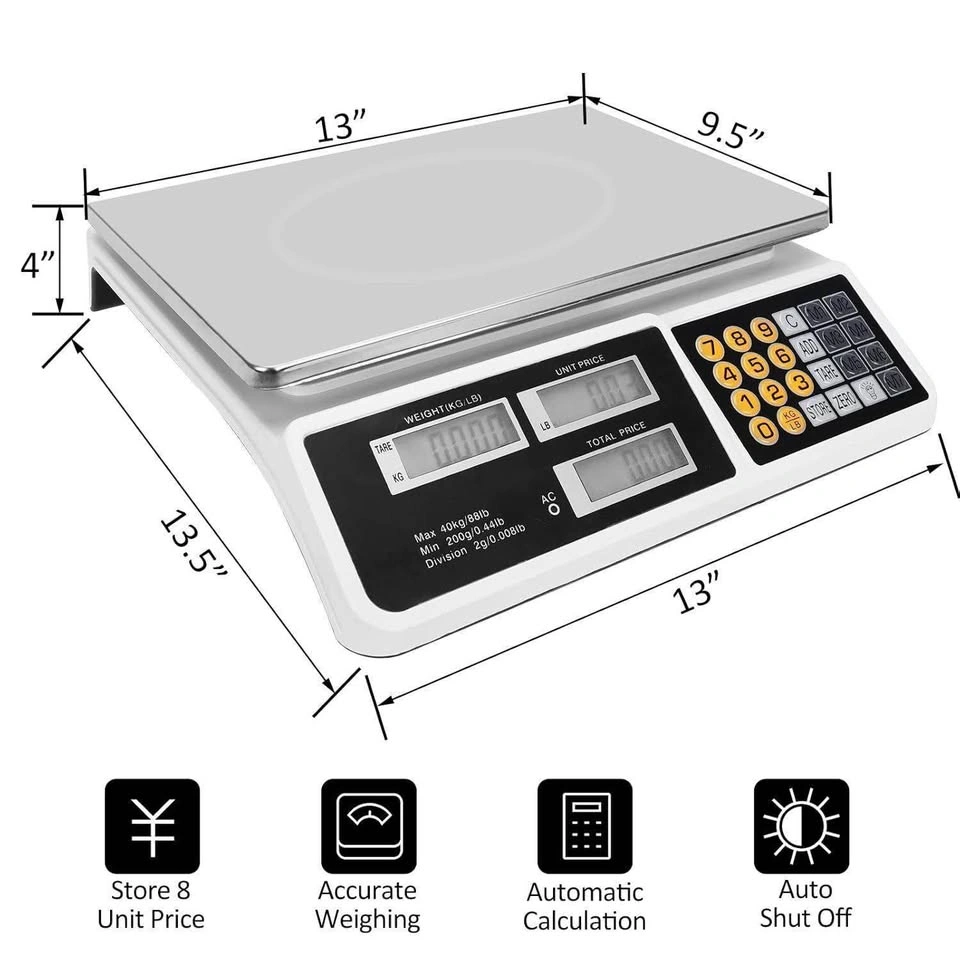 Price Computing Scale 88lb/40kg LCD Digital - photo 2
