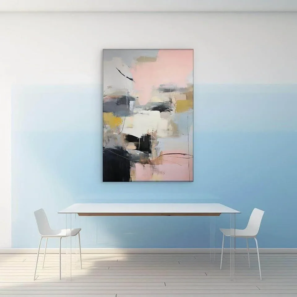 Canvas Art Decor: Symphony Of Soft Pinks, Deep Blacks - photo 3