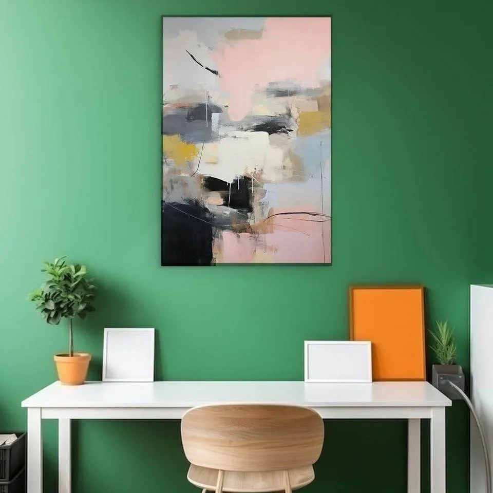 Canvas Art Decor: Symphony Of Soft Pinks, Deep Blacks - photo 4
