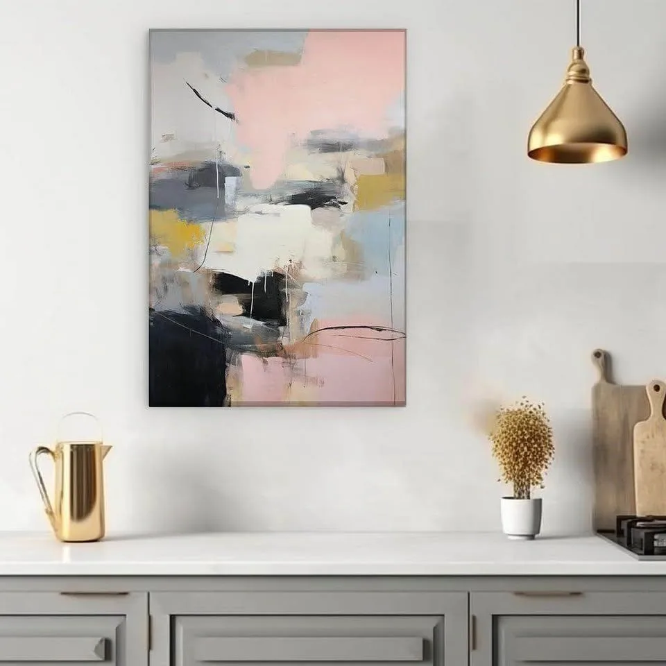Canvas Art Decor: Symphony Of Soft Pinks, Deep Blacks - photo 5