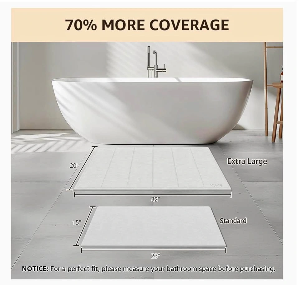 Yolife 32"x 20" Stone Bath Mat Large