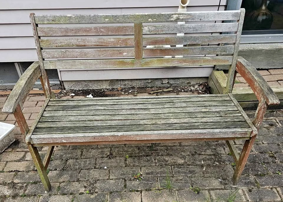 Weathered Wood Garden Bench
