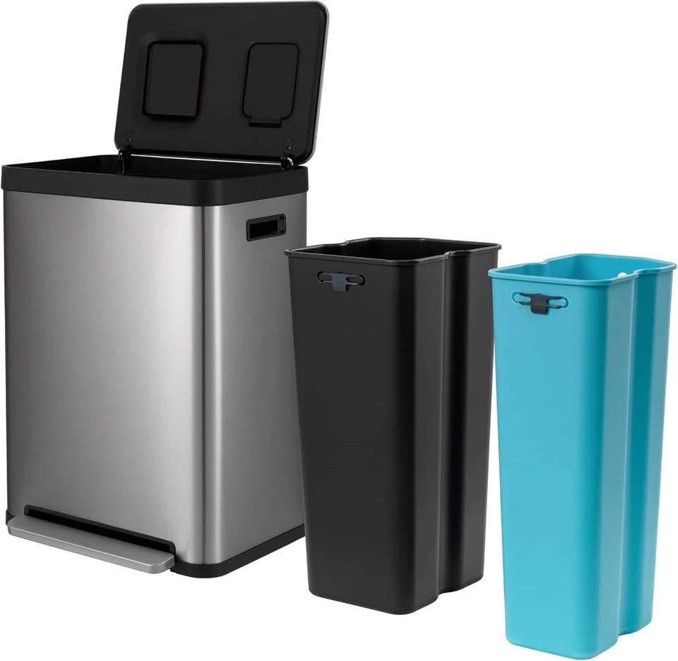 Trash & recycling can • 19gal, 70L • Stainless steel - photo 3