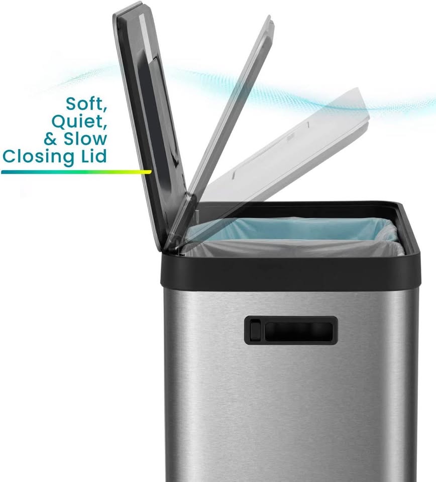 Trash & recycling can • 19gal, 70L • Stainless steel - photo 5