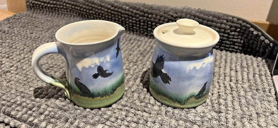 Cream & Sugar Set, artisan pottery