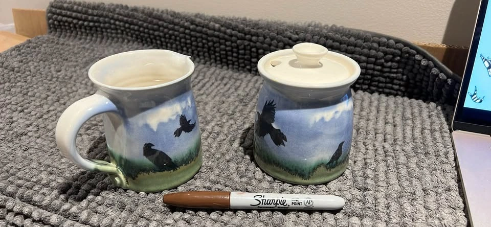 Cream & Sugar Set, artisan pottery - photo 3