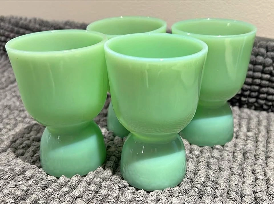Jadeite Fire King 1940’s Double Egg Cup - Set of 4