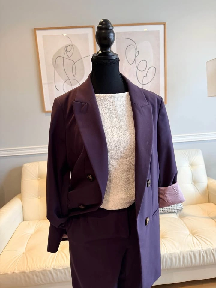 Plum-coloured Oversized-look Full Suit - photo 3