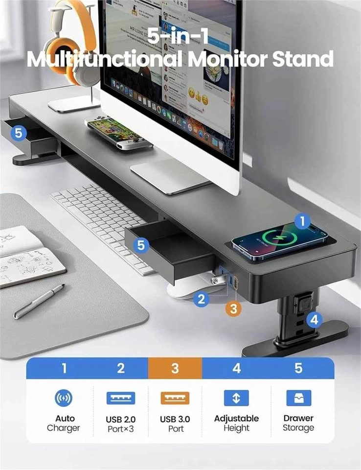 Meantanty Dual Monitor Stand with 4 Heights - photo 2