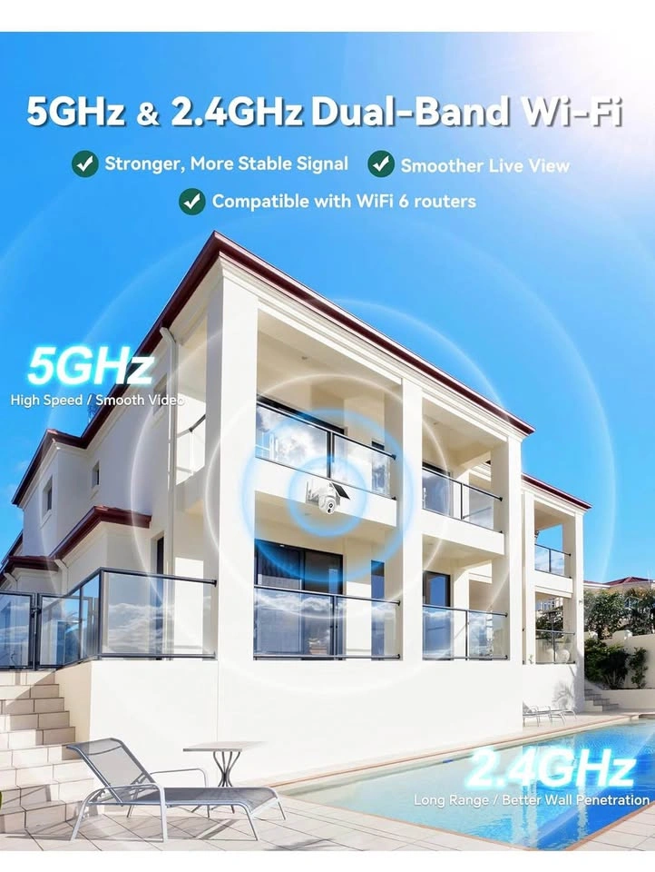 SYMYNELEC Solar Security Camera 360° Wireless Outdoor 2K - photo 5