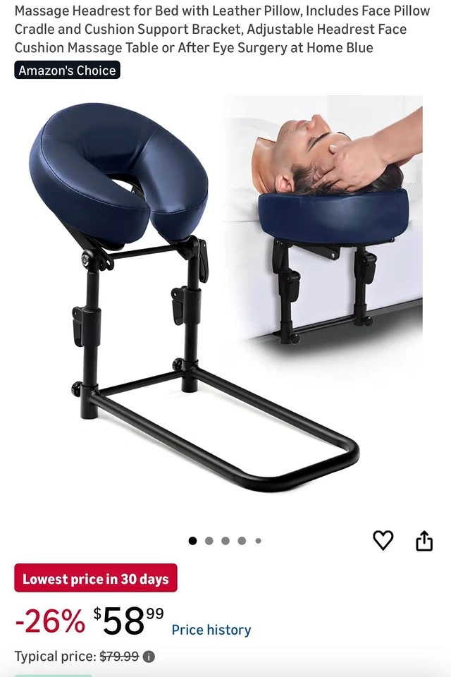 (New) Massage Headrest for Bed with Leather Pillow