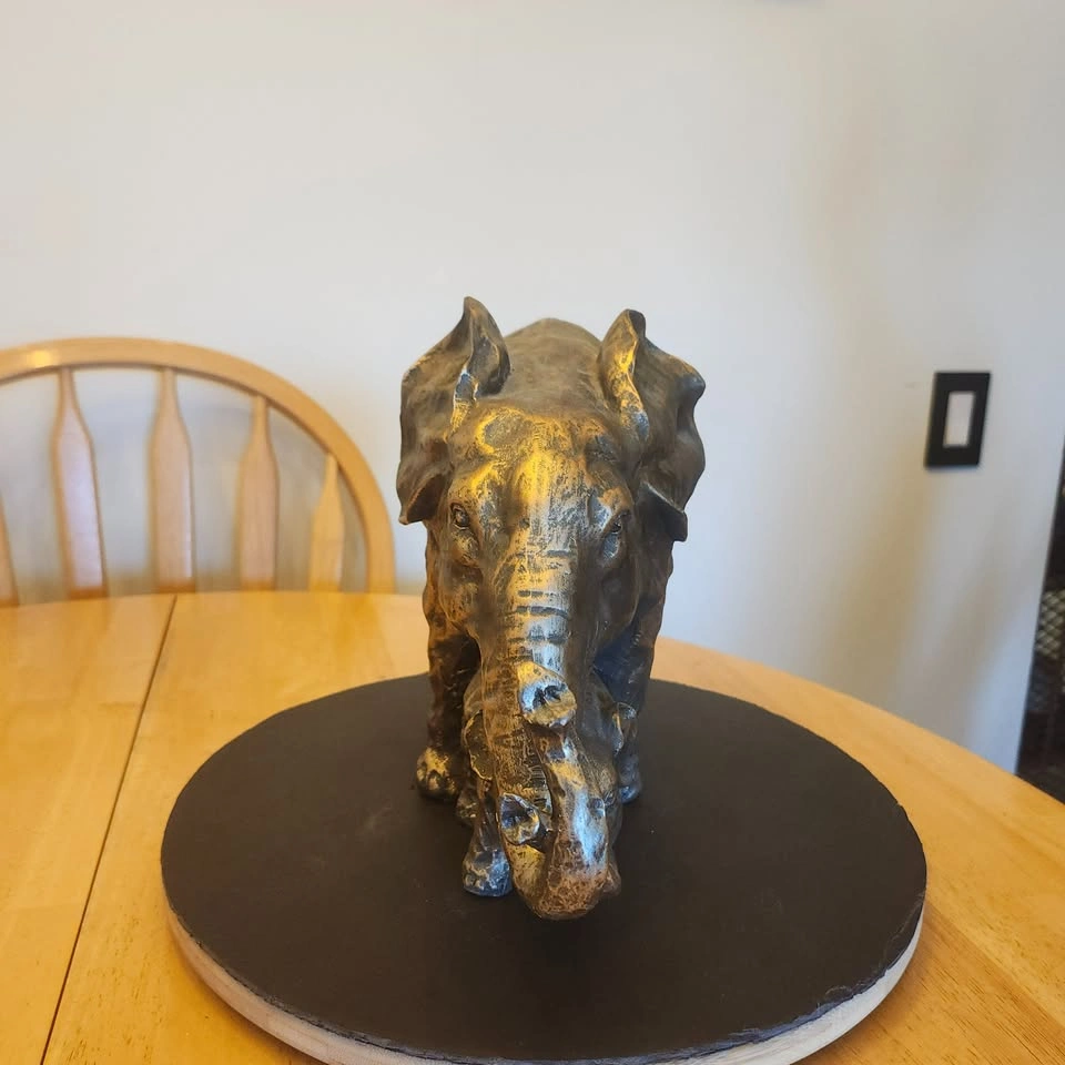Big Momma, An Elephant and Baby Calf Statuette, Decorative - photo 2