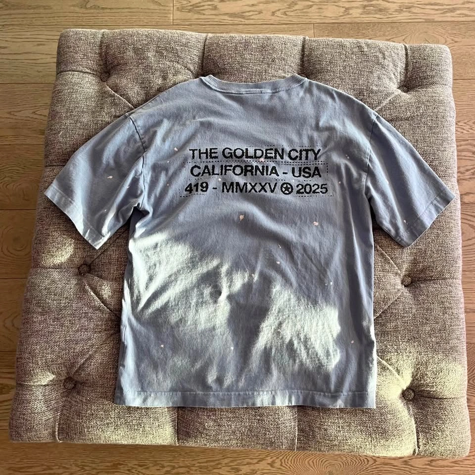 H&M "The Golden City CA. USA" Graphic Tee - Periwinkle - S