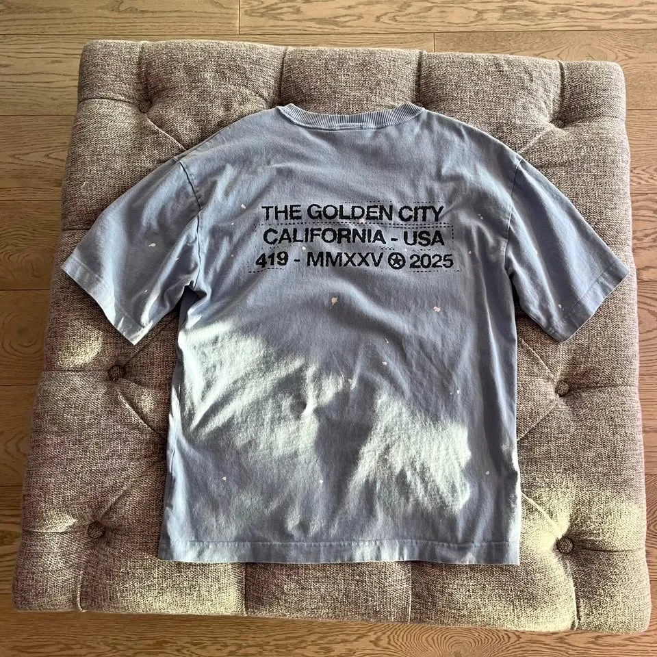 H&M "The Golden City CA. USA" Graphic Tee - Periwinkle - S