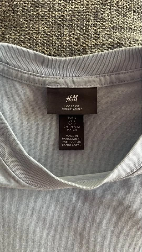H&M "Le Club Bleu" Vintage Style Graphic Tee - Light Blue - S - photo 3