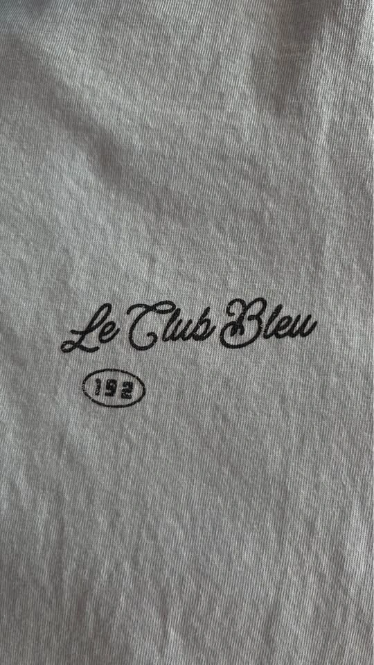 H&M "Le Club Bleu" Vintage Style Graphic Tee - Light Blue - S - photo 4