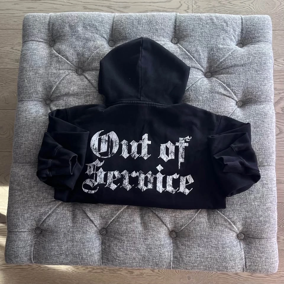 H&M "Out Of Service" Gothic Graphic Print Hoodie - Black - S - photo 2