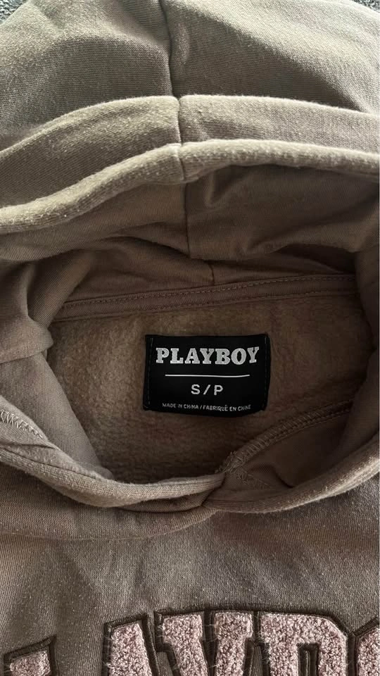 Playboy Embroidered Hoodie - Brown & Pink - Size S - photo 2