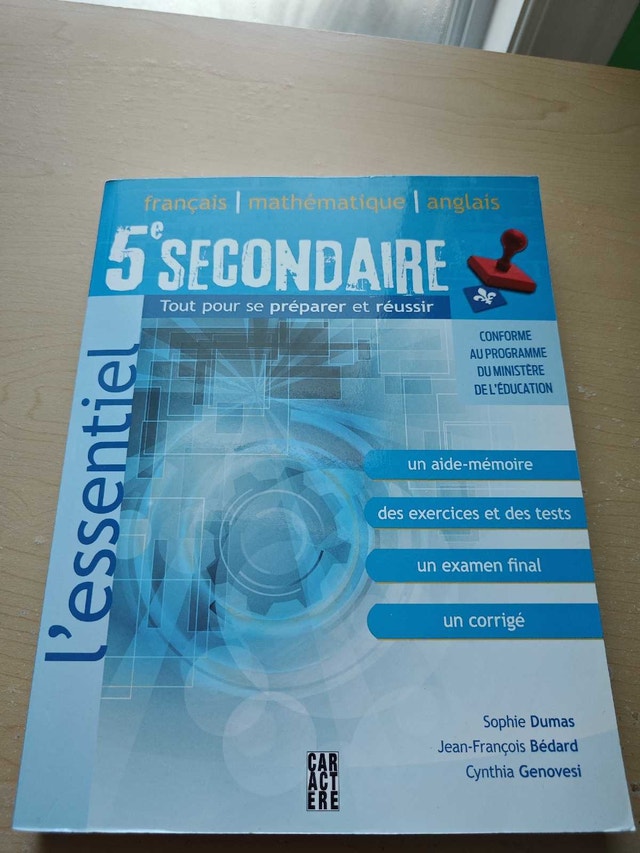 Secondary 5 Prep Book (French, Math, English)