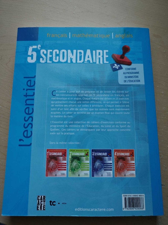 Secondary 5 Prep Book (French, Math, English) - photo 2