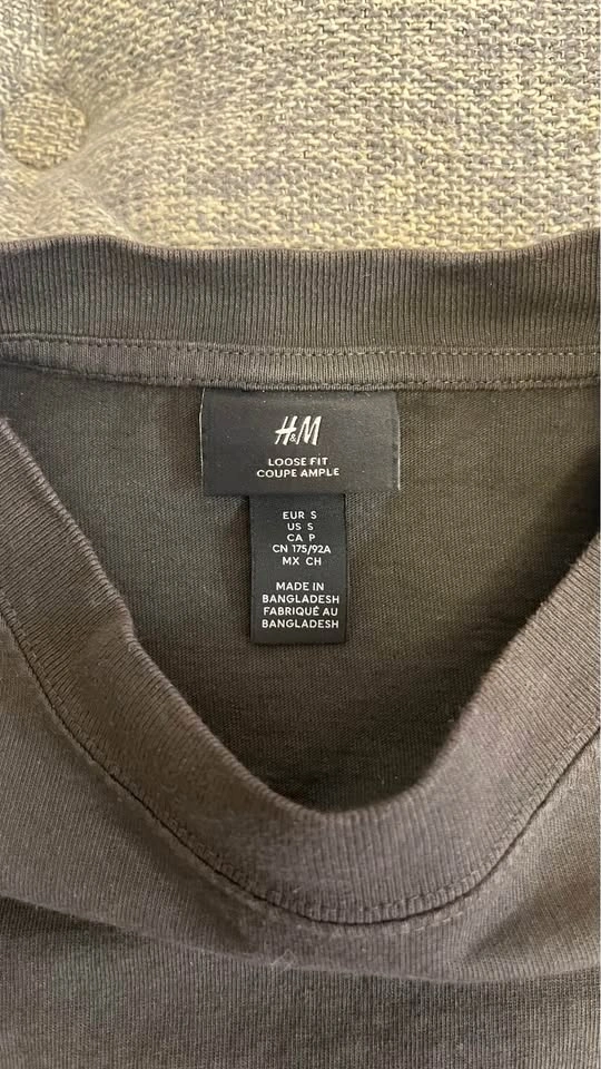 H&M Loose Fit ‘The Bronx’ T-Shirt - Dark Gray - Size S - photo 2