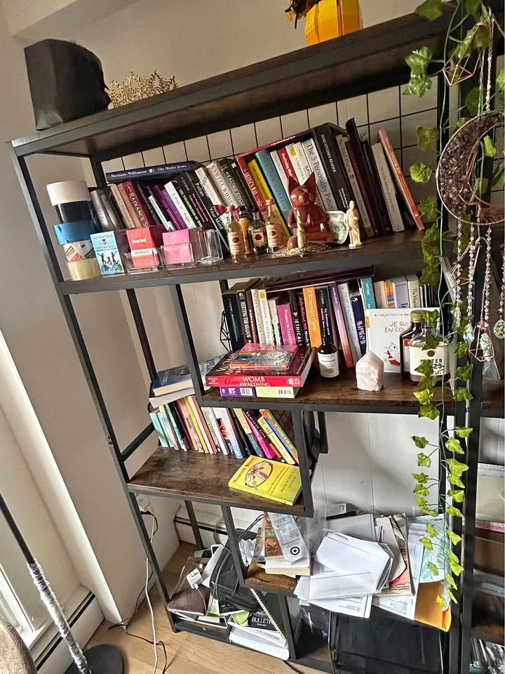 Industrial Metal and Wood Bookshelf