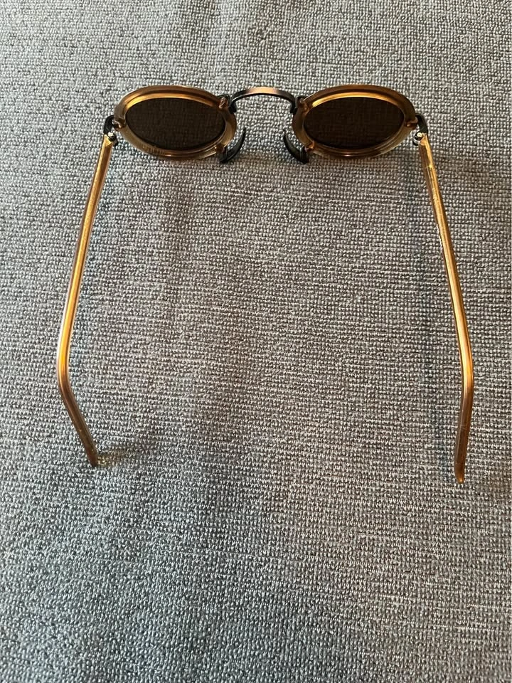 Round Metal Steampunk Sunglasses Brown/Black - photo 4