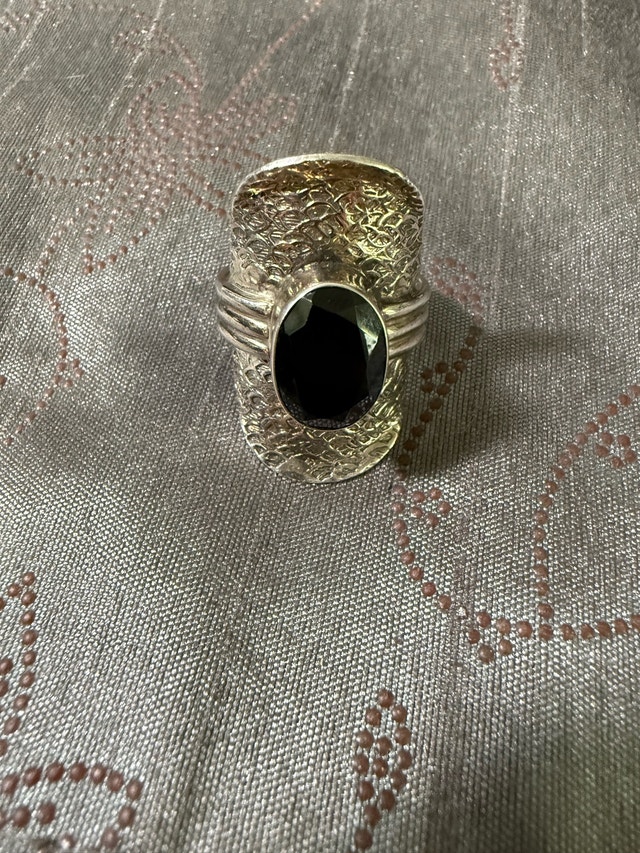 925 Sterling Silver & Black Onyx Statement Ring