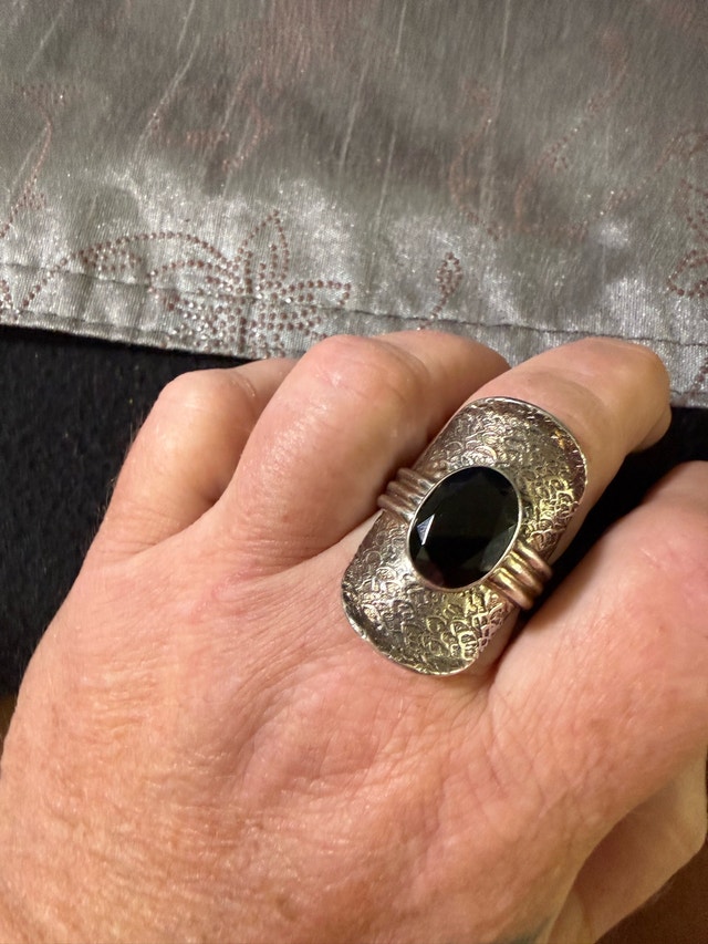 925 Sterling Silver & Black Onyx Statement Ring - photo 2