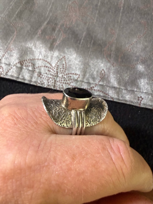 925 Sterling Silver & Black Onyx Statement Ring - photo 3