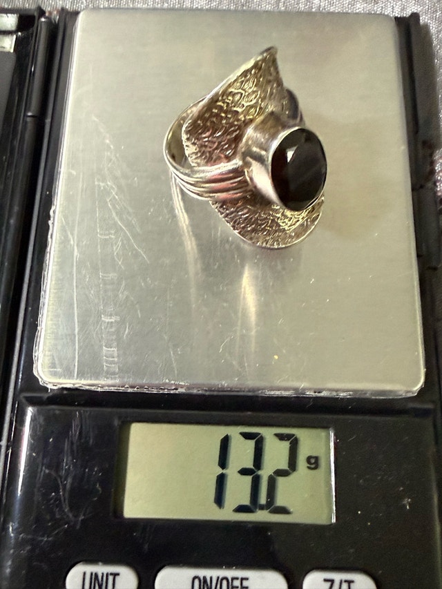 925 Sterling Silver & Black Onyx Statement Ring - photo 5