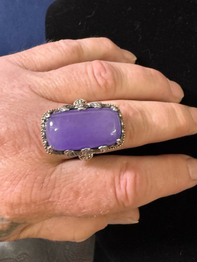 925 Silver Lavender Jadeite Ring - photo 2