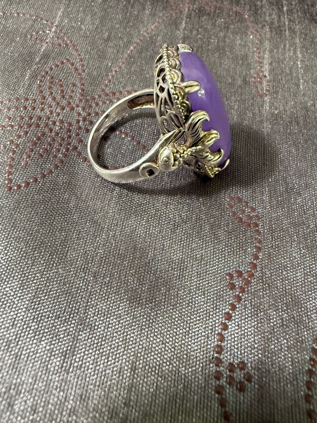 925 Silver Lavender Jadeite Ring - photo 4