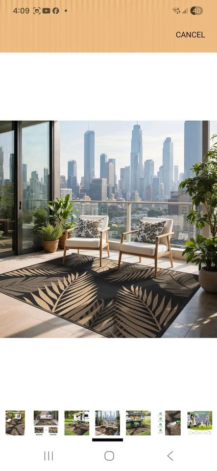 Outdoor Rug 6’x9’ Waterproof - photo 5