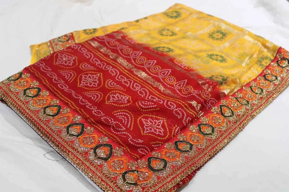 Bandhani sari with work - SUMMER SALE!!!