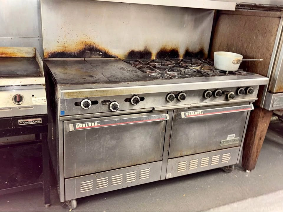 Garland 6-Burner Commercial Gas Range with Flat Top & 2 Ovens