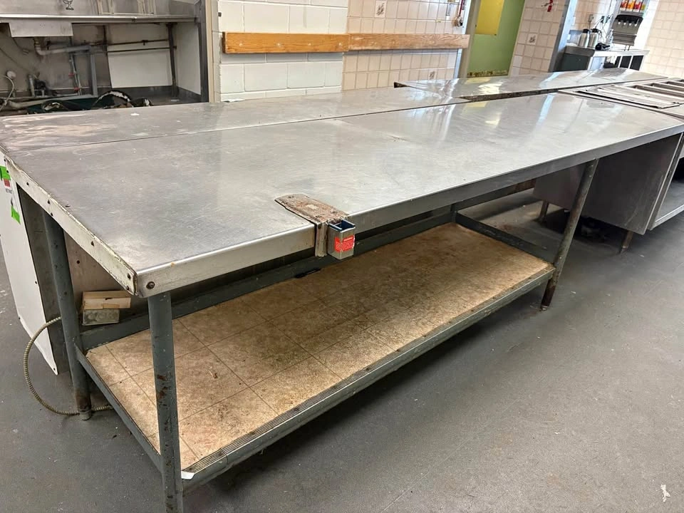 Stainless Steel Kitchen Work Table – 9′ 5″ × 2′ 5″ – $299