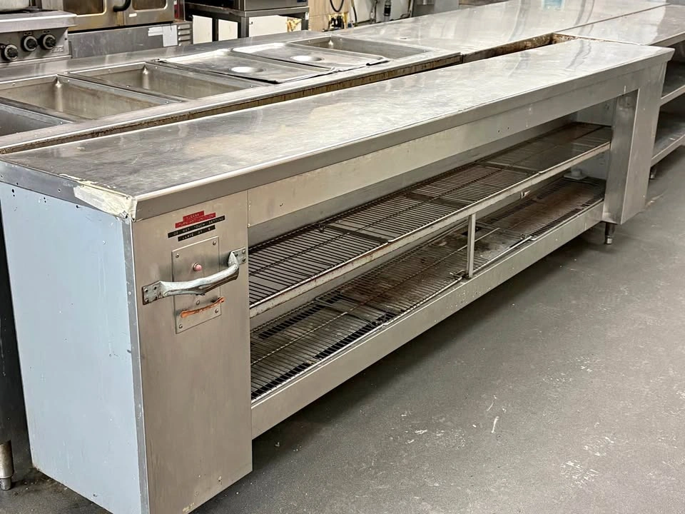 9.5FT Heated Stainless Steel Service Counter - Commercial Food L