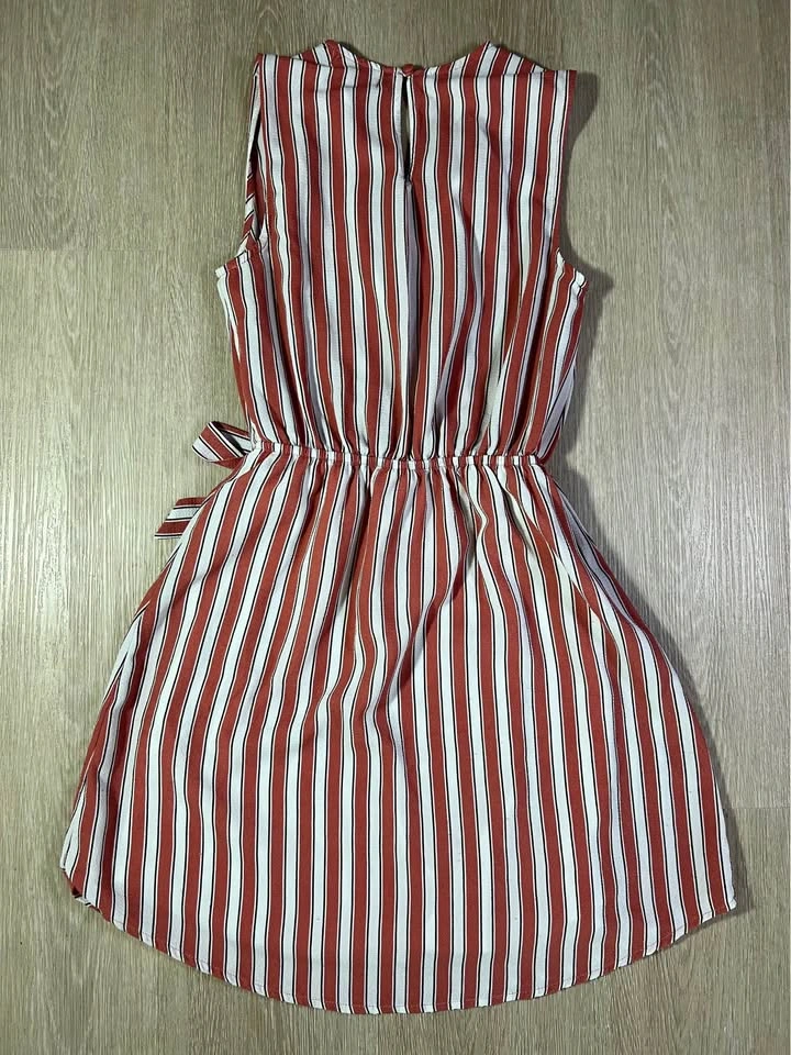 Monteau XS Red and White Striped Sleeveless Dress - photo 2