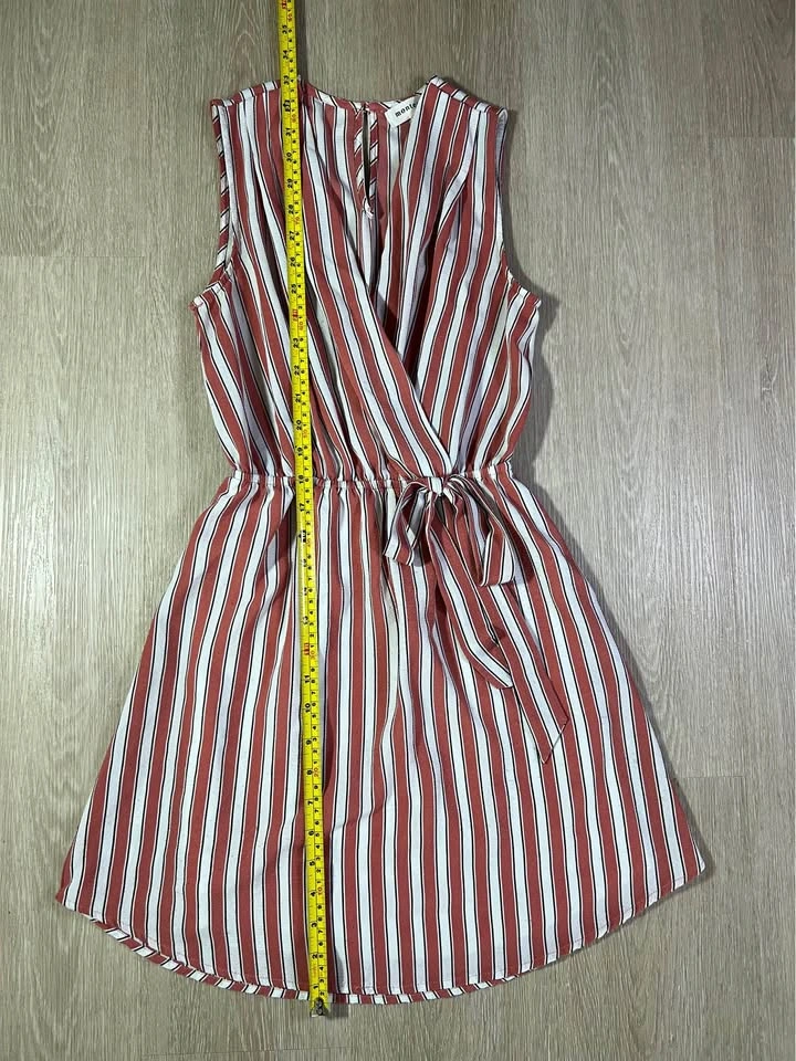 Monteau XS Red and White Striped Sleeveless Dress - photo 5