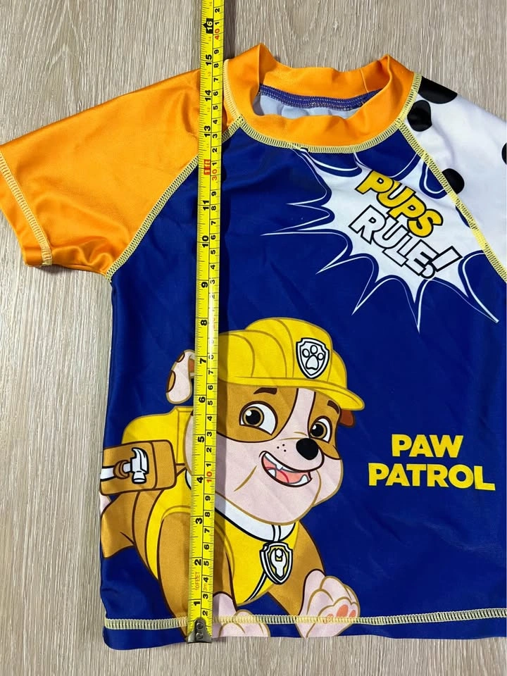 Paw Patrol Rubble Swim Shirt Rash Guard Size 6 - photo 4