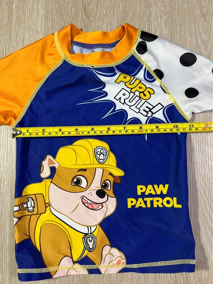 Paw Patrol Rubble Swim Shirt Rash Guard Size 6 - photo 5