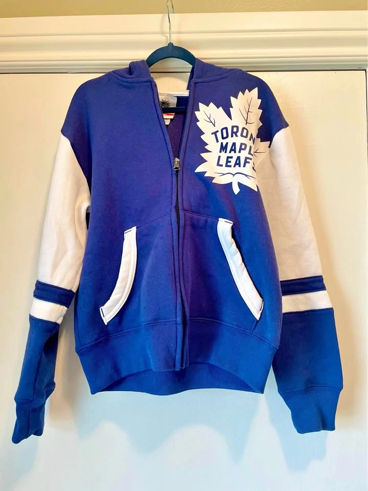 NHL Toronto Maple Leafs Blue & White Kids Zip Hoodie Youth Size
