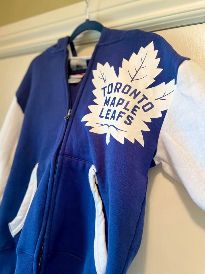 NHL Toronto Maple Leafs Blue & White Kids Zip Hoodie Youth Size - photo 2