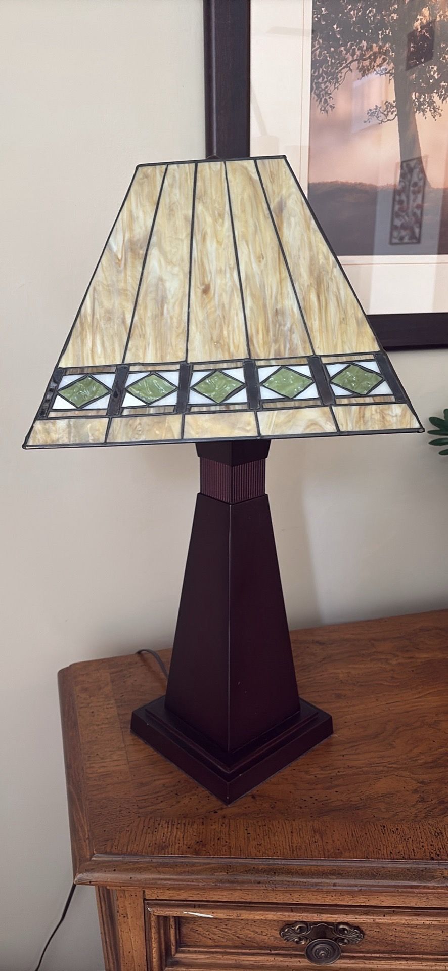 Vintage Tiffany Style Floor Lamp & Table Lamp - photo 2