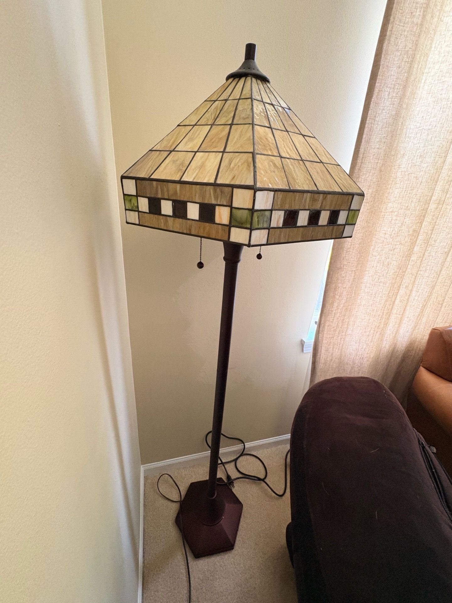 Vintage Tiffany Style Floor Lamp & Table Lamp - photo 3