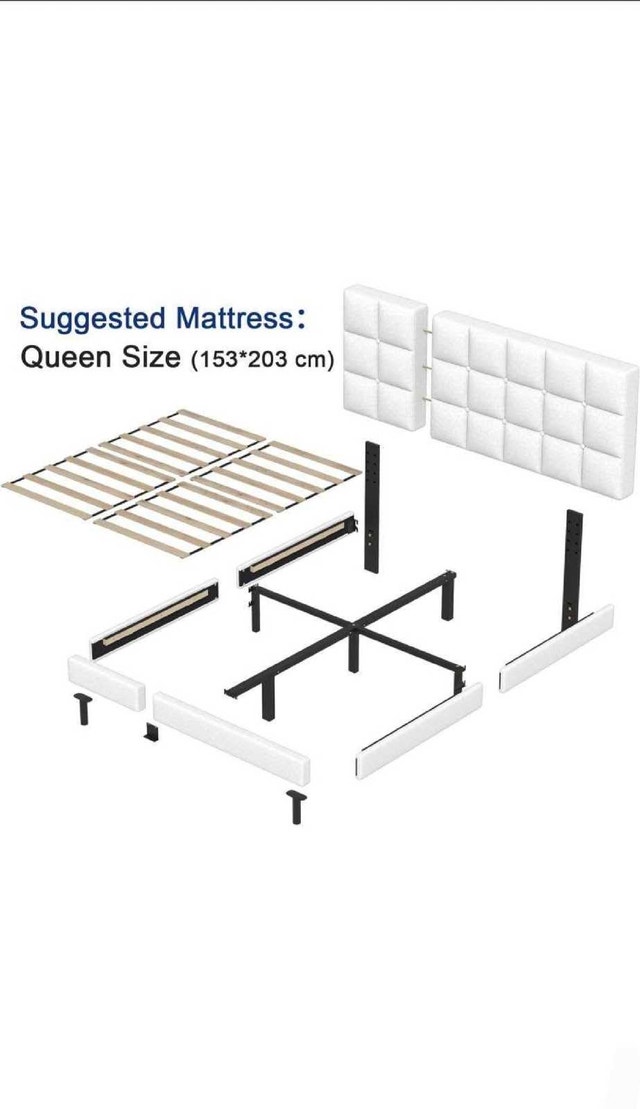 Steel Bed Frame with Wooden Slats (Moving Sale) - photo 2